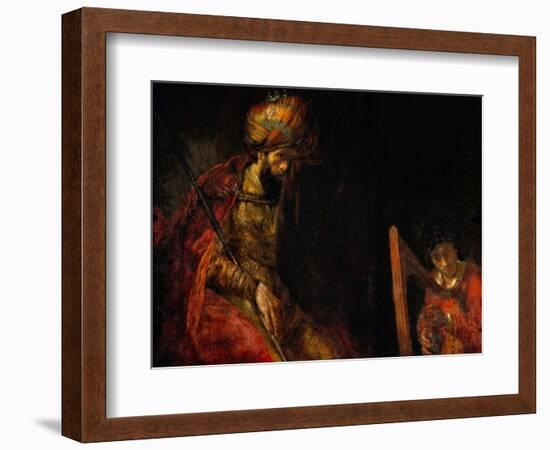 David Playing the Harp Before Saul, 1657-Rembrandt van Rijn-Framed Giclee Print