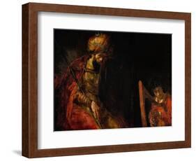 David Playing the Harp Before Saul, 1657-Rembrandt van Rijn-Framed Giclee Print