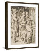 David Playing the Harp before Saul, C.1508-Lucas van Leyden-Framed Giclee Print