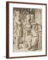 David Playing the Harp before Saul, C.1508-Lucas van Leyden-Framed Giclee Print