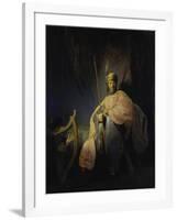 David Playing the Harp before Saul, C. 1630-Rembrandt van Rijn-Framed Giclee Print