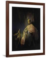 David Playing the Harp before Saul, C. 1630-Rembrandt van Rijn-Framed Giclee Print