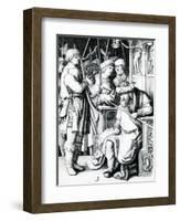 David Playing the Harp for Saul-Lucas van Leyden-Framed Giclee Print