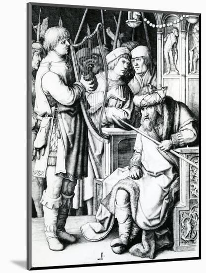 David Playing the Harp for Saul-Lucas van Leyden-Mounted Giclee Print