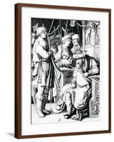 David Playing the Harp for Saul-Lucas van Leyden-Framed Giclee Print