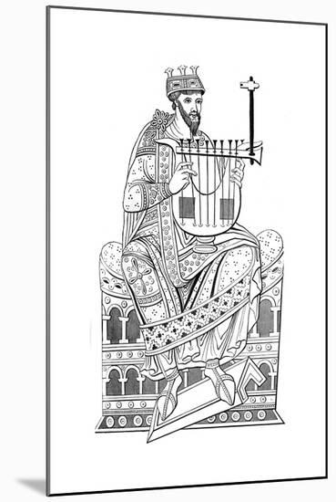 David Playing the Lyre, 10th Century-null-Mounted Giclee Print