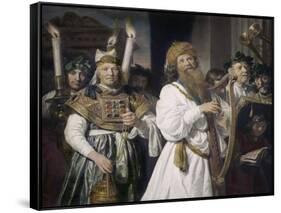 David Plays the Harp Before Saul-Jan Debray-Framed Stretched Canvas