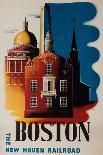Souvenir Map of Boston-David Pollack-Giclee Print