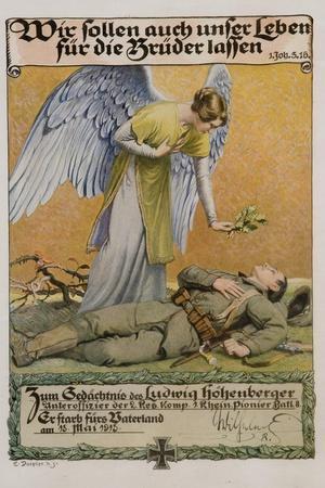 We Ought to Lay down Our Lives for Our Brothers, German WWI Poster