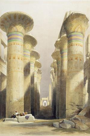 Central avenue of the Great Hall of Columns, Karnak, Egypt, 19th century