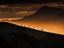 Traffic trails on a road next to the Irati forest, Navarre, Spain, Europe-David Rocaberti-Photographic Print