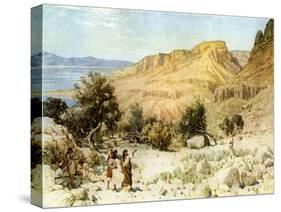 David 's camp at Ein Gedi where he hid - Bible-William Brassey Hole-Stretched Canvas