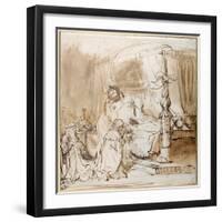 David's Charge to Solomon-Rembrandt van Rijn-Framed Giclee Print