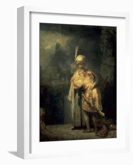 David's Farewell from Jonathan-Rembrandt van Rijn-Framed Giclee Print