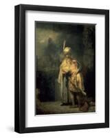 David's Farewell from Jonathan-Rembrandt van Rijn-Framed Giclee Print