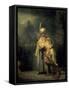 David's Farewell from Jonathan-Rembrandt van Rijn-Framed Stretched Canvas