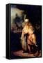 David's Farewell with Jonathan-Rembrandt van Rijn-Framed Stretched Canvas