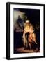 David's Farewell with Jonathan-Rembrandt van Rijn-Framed Art Print