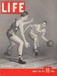 USC Basketball Player Ralph Vaughn Dribbling Past Teammate Tom McGarvin, January 15, 1940-David Scherman-Photographic Print