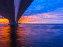 Unique Angle of the Garcon Point Bridge Spanning over Pensacola Bay Shot during a Gorgeous Sunset F-David Schulz Photography-Stretched Canvas