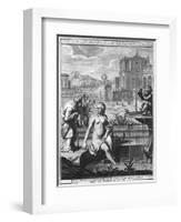 David Sees the Naked Bathsheba from the Roof of His Palace-null-Framed Giclee Print
