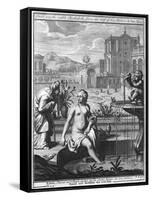 David Sees the Naked Bathsheba from the Roof of His Palace-null-Framed Stretched Canvas