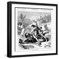 David Slaying the Philistine Giant Goliath, C1870-null-Framed Premium Giclee Print