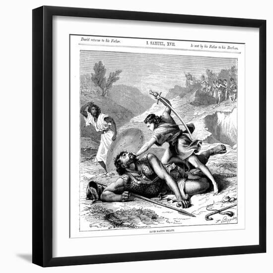 David Slaying the Philistine Giant Goliath, C1870-null-Framed Premium Giclee Print