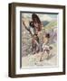 David slings the stone by J James Tissot - Bible-James Jacques Joseph Tissot-Framed Giclee Print