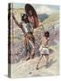 David slings the stone by J James Tissot - Bible-James Jacques Joseph Tissot-Stretched Canvas