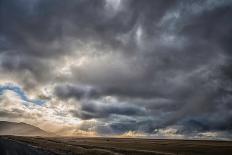 View of Storm Clouds over Field-David Smith-Framed Stretched Canvas