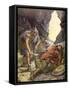 David spared Saul's life-Charles Edmund Brock-Framed Stretched Canvas