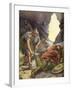 David spared Saul's life-Charles Edmund Brock-Framed Giclee Print