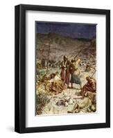 David spares the life of Saul - Bible-William Brassey Hole-Framed Giclee Print