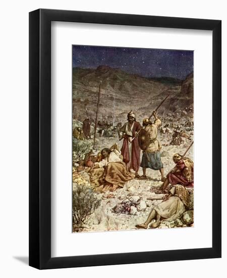 David spares the life of Saul - Bible-William Brassey Hole-Framed Giclee Print