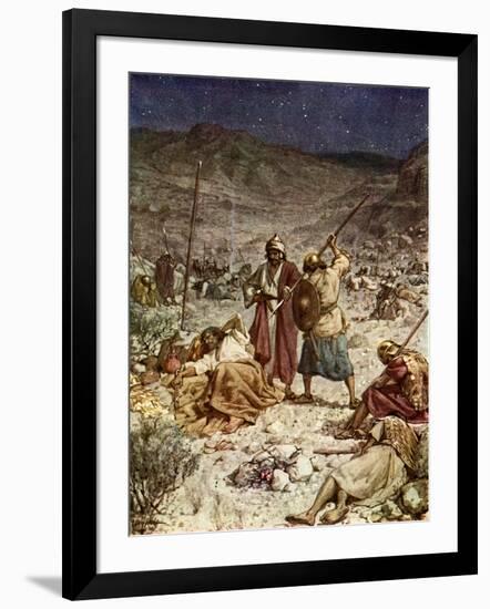 David spares the life of Saul - Bible-William Brassey Hole-Framed Giclee Print