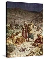 David spares the life of Saul - Bible-William Brassey Hole-Stretched Canvas