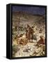 David spares the life of Saul - Bible-William Brassey Hole-Framed Stretched Canvas