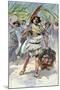 David takes head of Goliath to Jerusalem - Bible-James Jacques Joseph Tissot-Mounted Giclee Print