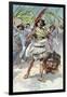 David takes head of Goliath to Jerusalem - Bible-James Jacques Joseph Tissot-Framed Giclee Print
