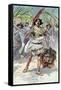 David takes head of Goliath to Jerusalem - Bible-James Jacques Joseph Tissot-Framed Stretched Canvas