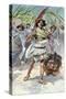 David takes head of Goliath to Jerusalem - Bible-James Jacques Joseph Tissot-Stretched Canvas