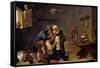 David Teniers / 'A Surgican Operation', 17th century, Flemish School, Oil on panel, 38 cm x 61 c...-DAVID TENIERS THE YOUNGER-Framed Stretched Canvas