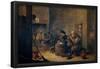 David Teniers / 'Smokers', 1639, Flemish School, Oil on panel, 40 cm x 62 cm, P01796.-DAVID TENIERS THE YOUNGER-Framed Poster