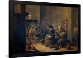 David Teniers / 'Smokers', 1639, Flemish School, Oil on panel, 40 cm x 62 cm, P01796.-DAVID TENIERS THE YOUNGER-Framed Poster