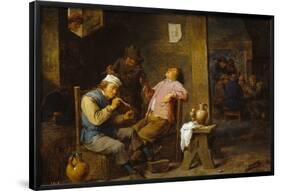 David Teniers / 'Smokers and Drinkers', 1652, Flemish School, Oil on panel, 34 cm x 48 cm, P01794.-DAVID TENIERS THE YOUNGER-Framed Poster