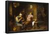 David Teniers / 'Smokers and Drinkers', 1652, Flemish School, Oil on panel, 34 cm x 48 cm, P01794.-DAVID TENIERS THE YOUNGER-Framed Poster