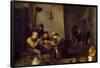 David Teniers / 'Smokers in a tavern', 1631-1640, Flemish School, Oil on panel, 52 cm x 65 cm, P...-DAVID TENIERS THE YOUNGER-Framed Poster