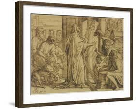 David the Psalmist - Adoration, 1854-Julius Schnorr von Carolsfeld-Framed Giclee Print