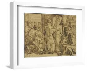 David the Psalmist - Adoration, 1854-Julius Schnorr von Carolsfeld-Framed Giclee Print